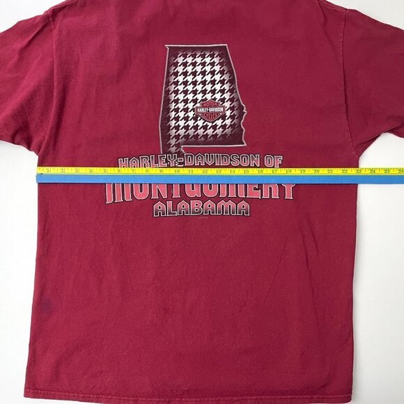 Harley Davidson Men's Burgundy T-Shirt Montgomery Alabama Logo Short Sleeve XL - Picture 5 of 9